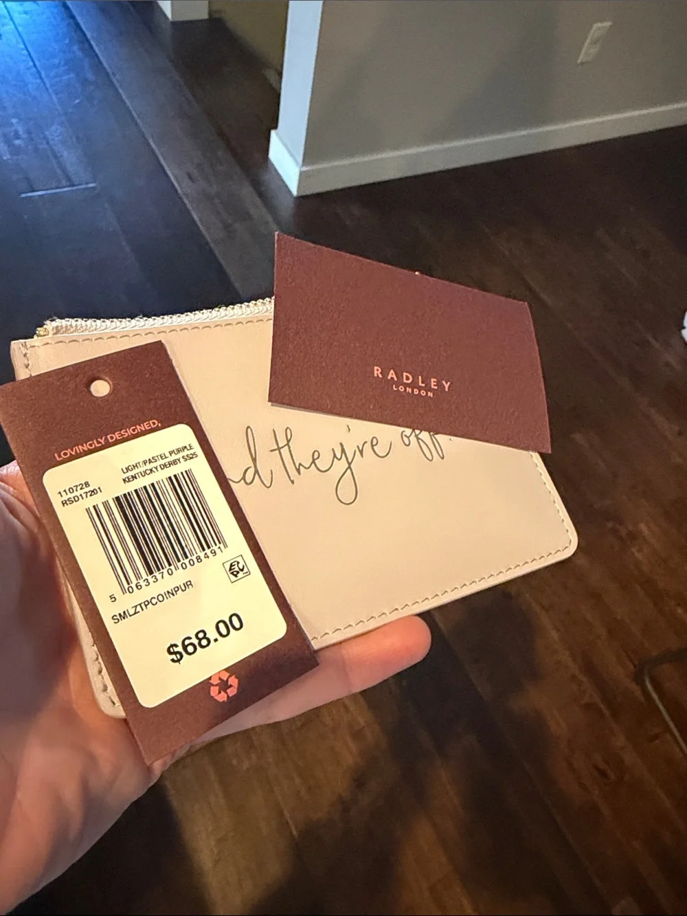 RADLEY LONDON Lavender Leather Card & Key Holder with Gold Script